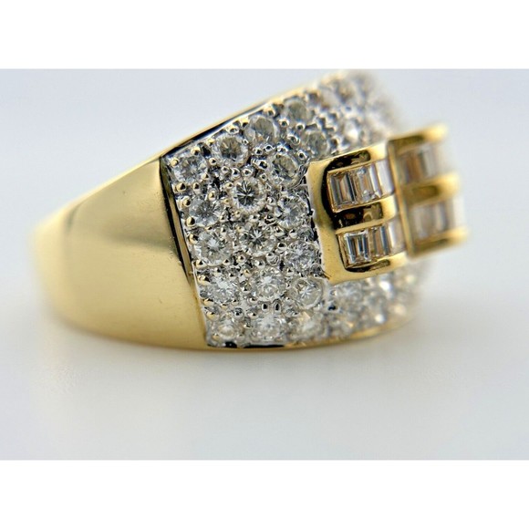 2ctw Baguette & Round Diamond Channel Set Band Ring in 18K Yellow Gold Size 7.5 - Picture 8 of 14